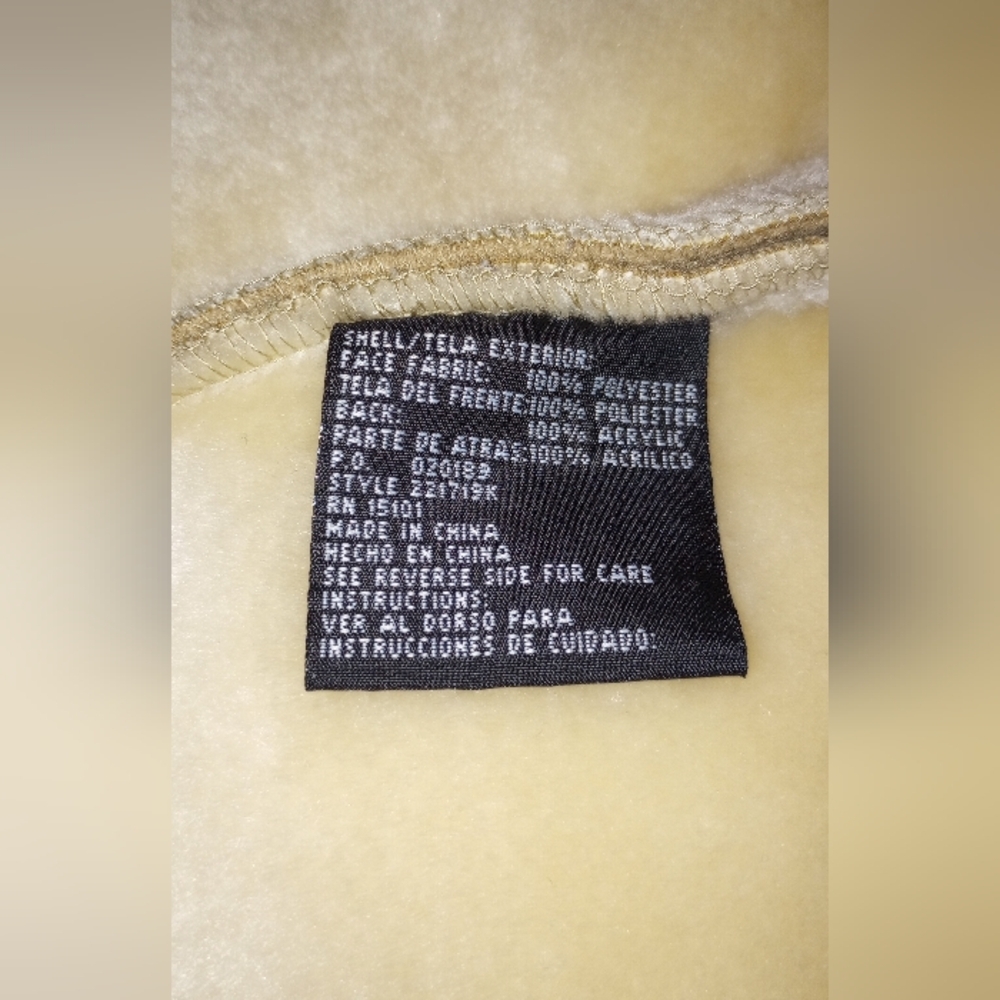 M Street Hooded Tan/ Beige Faux Shearling Coat,Size XL - Picture 3 of 4